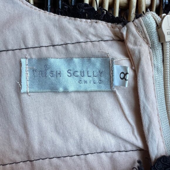 TRISH SCULLY Adriana Dress Girls 8 Black Lace Gown Elegant Formal Babydoll Tea - Picture 5 of 9